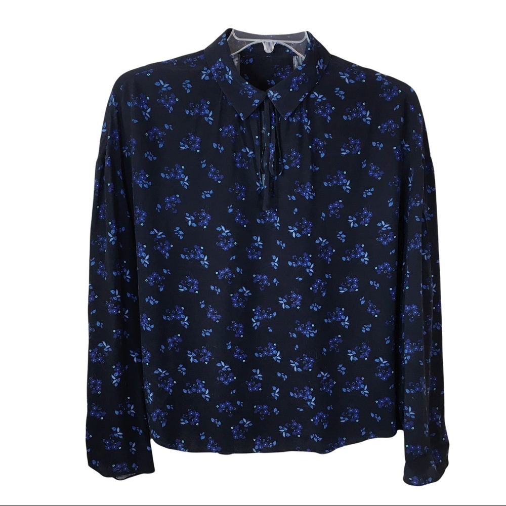 Creatures of Comfort Dark Floral Blouse Size 8